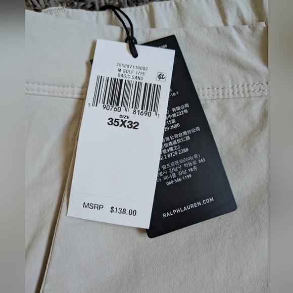 NWT RLX Ralph Lauren Basic Sand Birdseye Wicking Performance Golf Pants Men's 35 - Picture 2 of 9